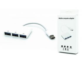 Разветвитель USB-C HUB NN-HB012 на 3 порта (белый)