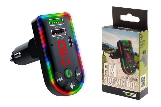 FM-Модулятор TDS TS-CAF17 RGB (Bluetooth)