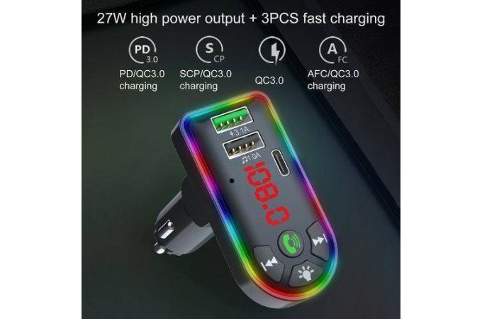 FM-Модулятор TDS TS-CAF17 RGB (Bluetooth)