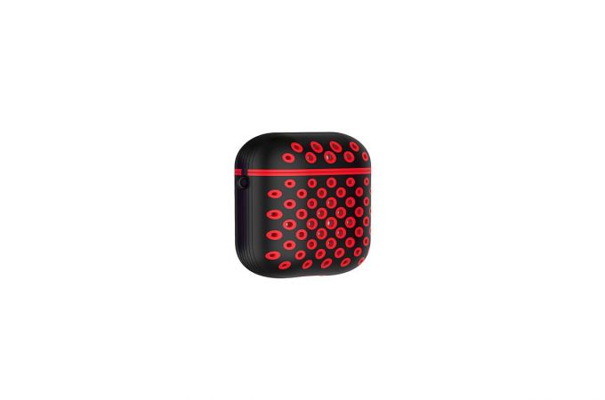 Чехол для наушников Soft-Touch AirPods Nike (черно-красный)
