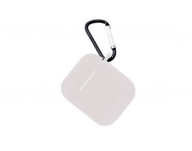 Чехол для наушников Soft-Touch AirPods с карабином и нижней заглушкой (белый)