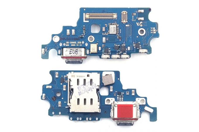 Шлейф для Samsung G996B Galaxy S21 Plus с разъемом зарядки + коннектор Sim (плата) HQ