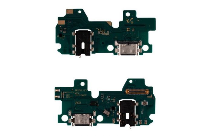Шлейф для Samsung M325F/ M225F Galaxy M32/ M22 с разъемом зарядки + разъем гарнитуры (плата) HQ