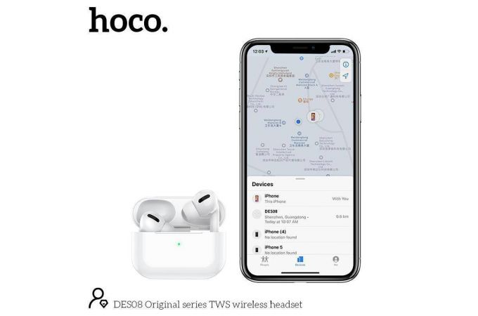 Наушники вакуумные беспроводные HOCO DES08 TWS wireless headset Bluetooth (белый)