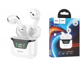 Наушники вакуумные беспроводные HOCO DES20 wireless stereo headset Bluetooth (белый)