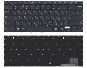 Клавиатура для ноутбука Samsung NP730U3E NP740U3E черная с подсветкой