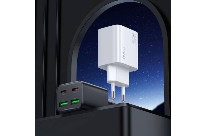 Сетевое зарядное устройство 2USB + 2USB-C HOCO N55 Fundador four-port PD20W (белый)