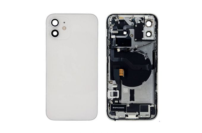 Корпус для iPhone 12 в сборе со шлейфами (белый) с разбора (идеал)