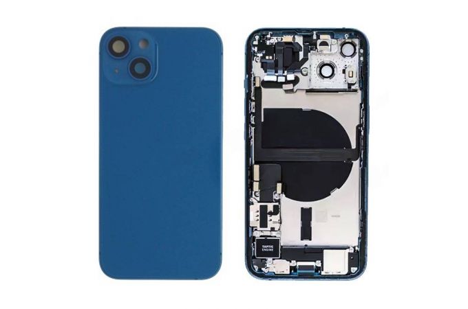 Корпус для iPhone 13 в сборе со шлейфами (синий) с разбора (потертости на стекле)