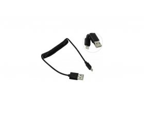 Кабель USB - Lightning Smartbuy спиральный (черный) 1м