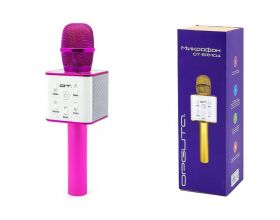 Караоке микрофон Орбита OT-ERM04 (Фиолетовый, Bluetooth, динамики, USB)