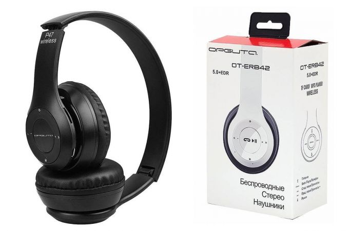 Наушники мониторные беспроводные Орбита OT-ERB42 FM,TF Bluetooth (черный)