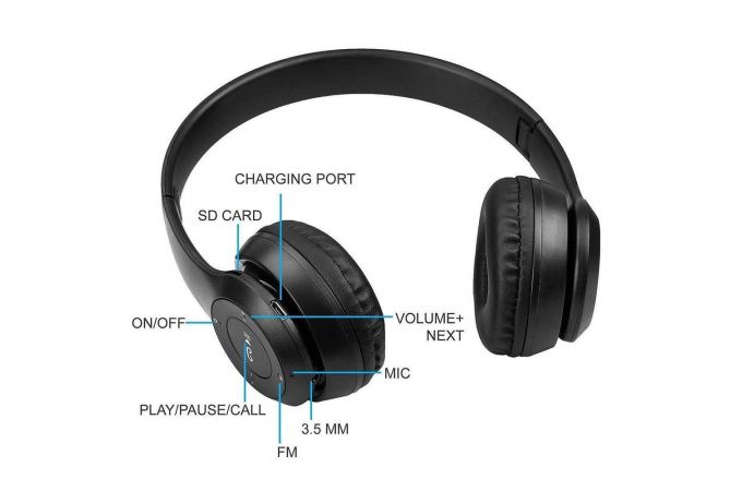 Наушники мониторные беспроводные Орбита OT-ERB42 FM,TF Bluetooth (черный)