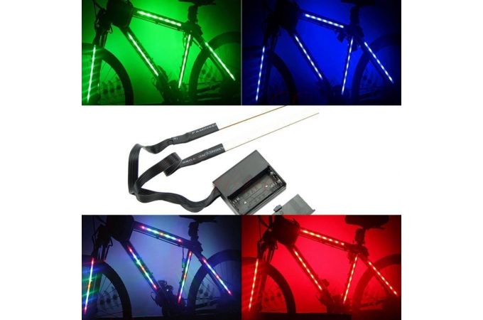 Фонарик светодиодный велосипедный Огонек SH-084 (2 ленты по 7LED)