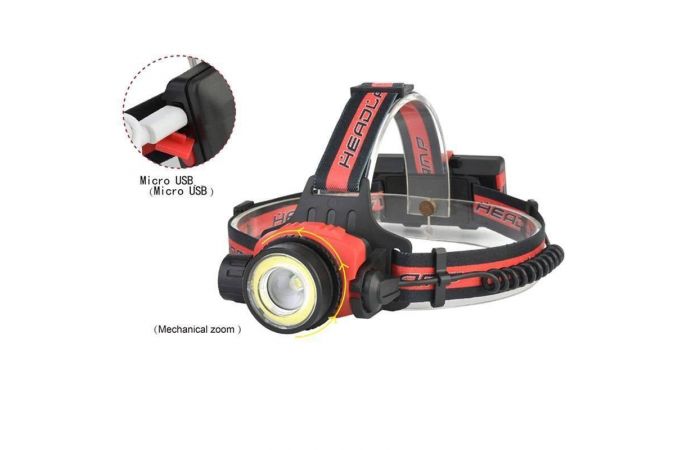 Фонарь налобный Патриот PT-FLG09 (2L, 2*18650.,ZOOM)