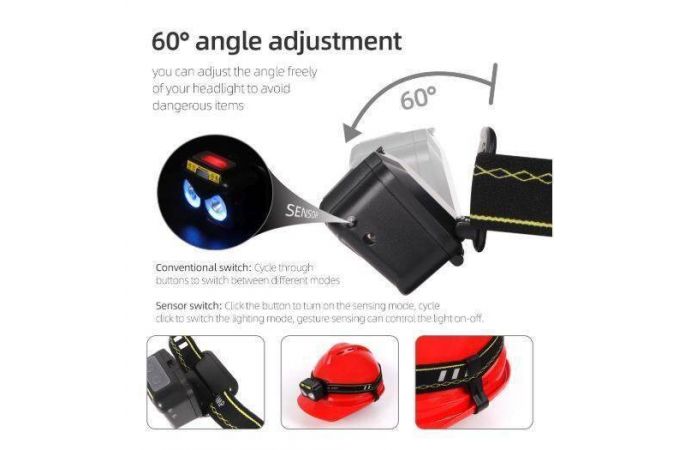 Фонарь налобный Патриот PT-FLG33 (3L, аккум, дат.движ)