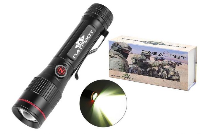 Фонарь ручной Патриот PT-FLR20 (1L, 18650.,ZOOM)
