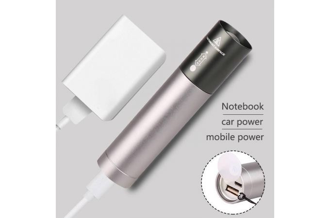 Фонарь ручной Следопыт ST-FLR07 ЧЕРНЫЙ (аккум, ZOOM)