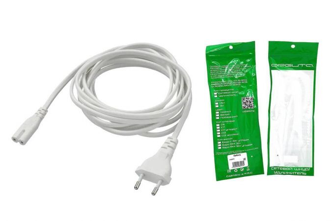 Кабель питания сетевой Орбита OT-ELS05 Белый (С7/2.5А) 1,5м (1/110-1)