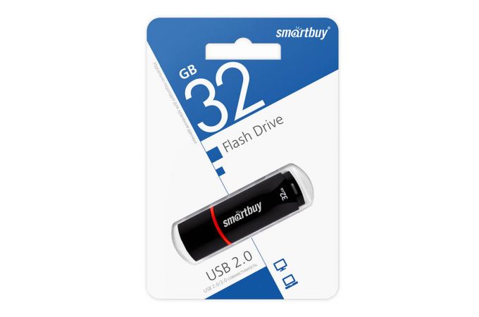 Флешка USB 2.0 Smartbuy 32GB Crown Black (SB32GBCRW-K)