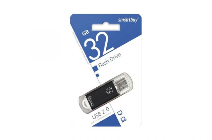 Флешка USB 2.0 Smartbuy 32GB V-Cut Black (SB32GBVC-K)