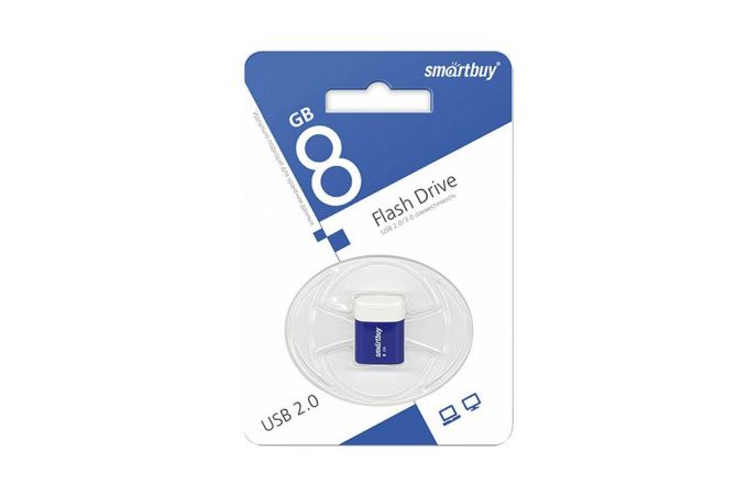 Флешка USB 2.0 Smartbuy 8 GB LARA Blue (SB8GBLara-B)