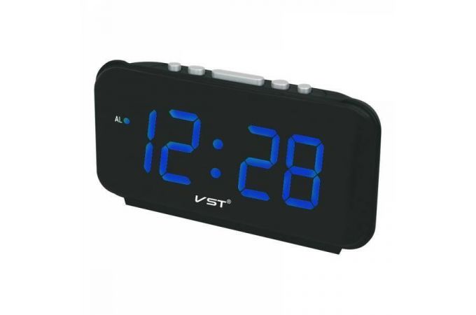 Часы настольные VST 806T-5 (говорящие) (синий)