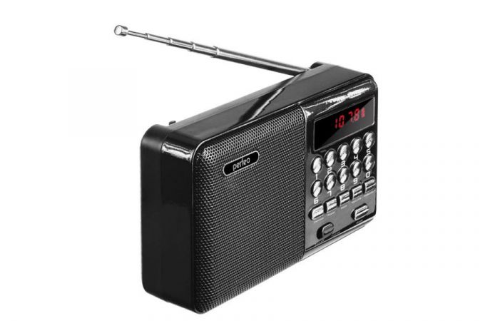 Радиоприемник Perfeo PALM FM 87.5-108МГц цифровой MP3/ питание USB или 18650/ черный (i90-BK)