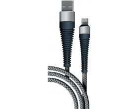 Кабель USB - Lightning BoraSCO Fishbone Apple 8-pin (38508) 3A (серый) 1м