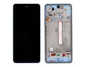 Дисплей для Samsung A536E Galaxy A53 Blue в сборе с тачскрином + рамка 100%