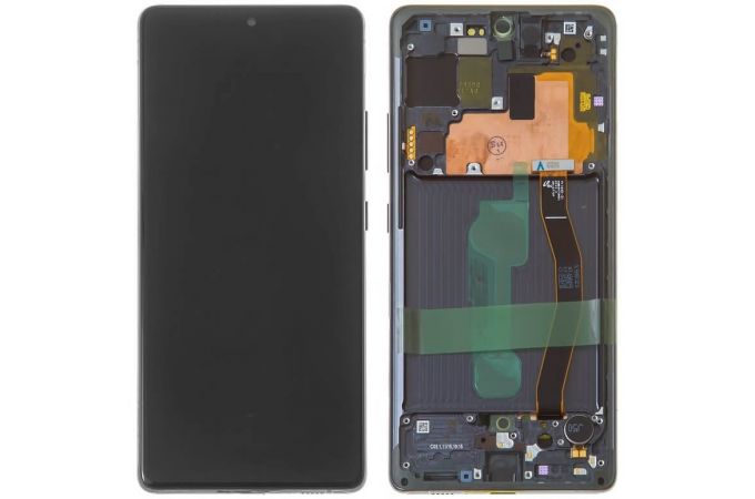 Дисплей для Samsung G770F Galaxy S10 Lite Silver в сборе с тачскрином + рамка, 100%