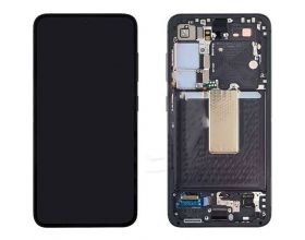 Дисплей для Samsung S911B Galaxy S23 Black в сборе с тачскрином + рамка, 100%