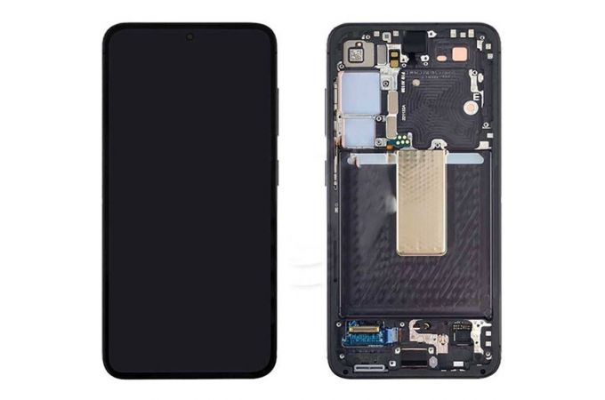 Дисплей для Samsung S911B Galaxy S23 Black (черный) в сборе с тачскрином + рамка, 100%
