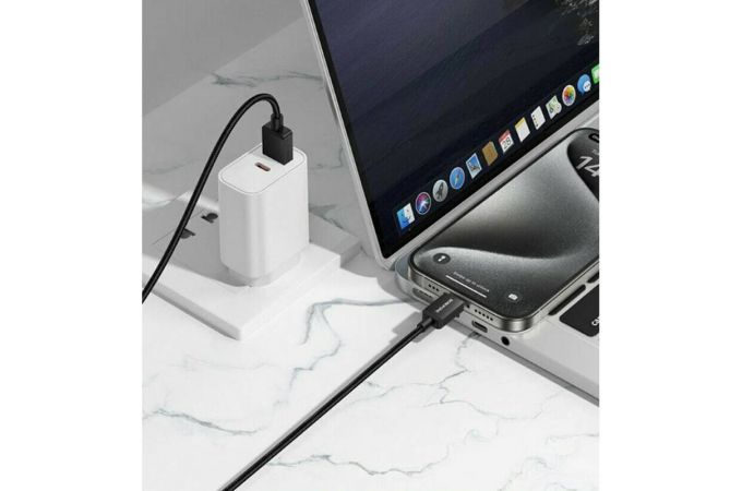 Кабель USB - USB Type-C Borofone BX120 Placer зарядный дата кабель Type-C черный