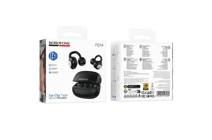 Наушники вакуумные беспроводные BOROFONE FQ14 Joy клипсы (черный)