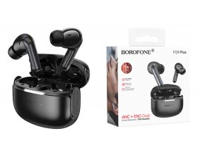 Наушники вакуумные беспроводные BOROFONE FQ9 Plus Peaceful ANC+ENC шумоподавлением (черный)