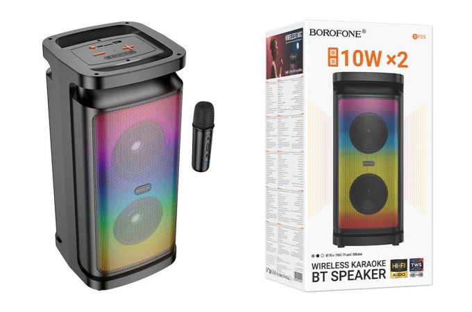 Портативная беспроводная колонка BOROFONE BP25 Vida BT с микрофоном (черный)