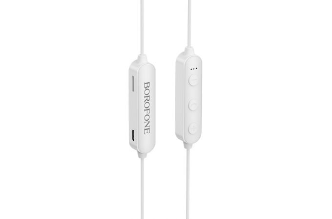 Наушники вакуумные беспроводные BOROFONE BE27 Cool song sports wireless earphonesl Bluetooth (белый)