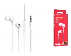 Наушники вакуумные проводные BOROFONE BM49 Player universal earphones (белый)