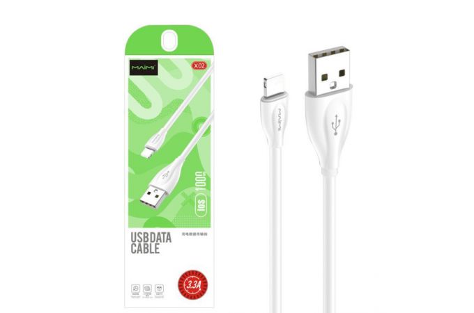 Кабель USB - Lightning MAIMi X02, 3.3A (белый) 1м