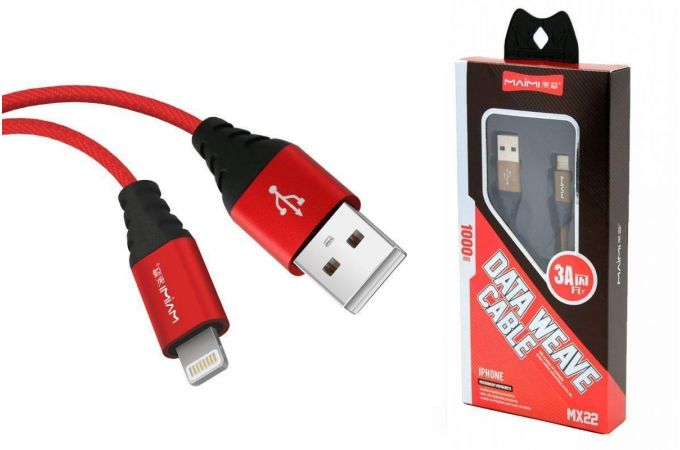 Кабель USB - Lightning MAIMi MX22, 3A (красный) 1м