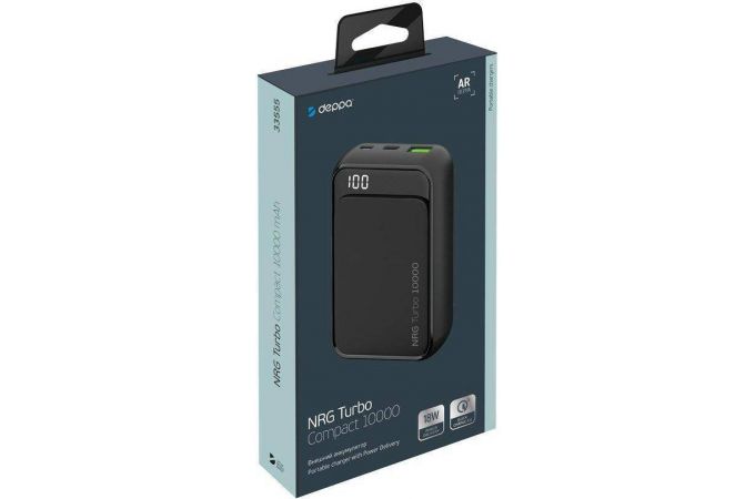 Универсальный дополнительный аккумулятор Power Bank Deppa (33555) NRG Turbo (10000 mAh) (черный)