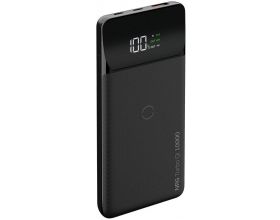 Универсальный дополнительный аккумулятор Power Bank Deppa (33559) NRG Turbo QI LCD (черный)