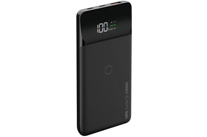 Универсальный дополнительный аккумулятор Power Bank Deppa (33559) NRG Turbo QI LCD (черный)