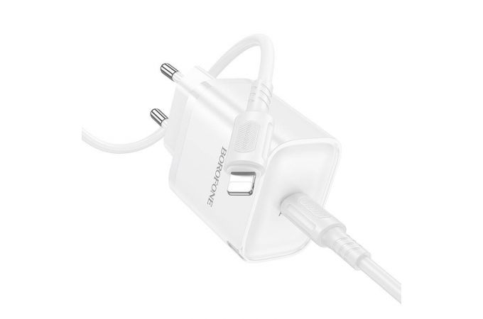 Сетевое зарядное устройство USB-C + кабель Lightning - Type-C BOROFONE BA84A PD30W (белый)