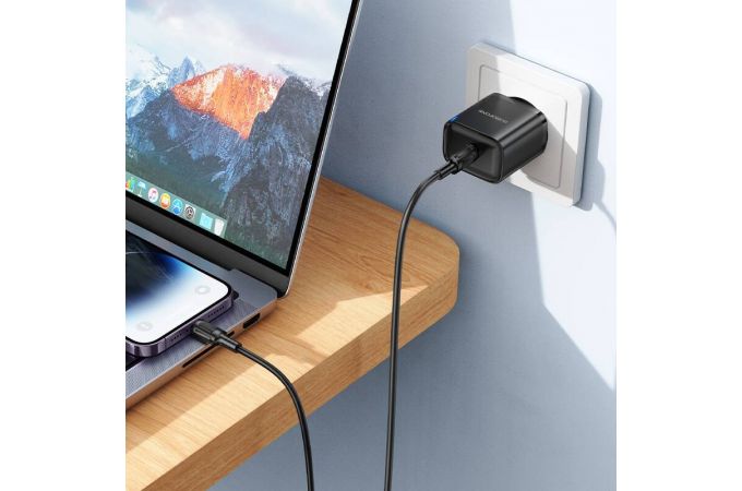 Сетевое зарядное устройство USB-C + кабель Lightning - Type-C BOROFONE BA84A PD30W (белый)