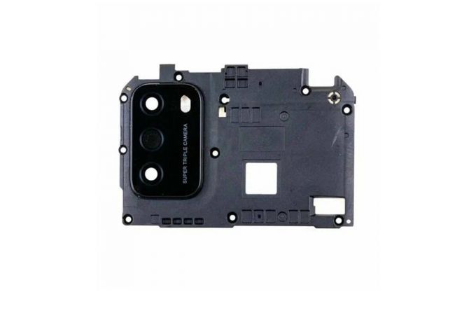 Стекло камеры для Xiaomi Poco M3 (M2010J19CG) + рамка (черный)