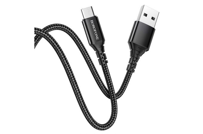 Кабель USB - MicroUSB BOROFONE BX54 2,4A (черный) 1м (в оплетке)