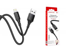 Кабель USB - Lightning BOROFONE BX54, 2,4A (черный) 1м (в оплетке)