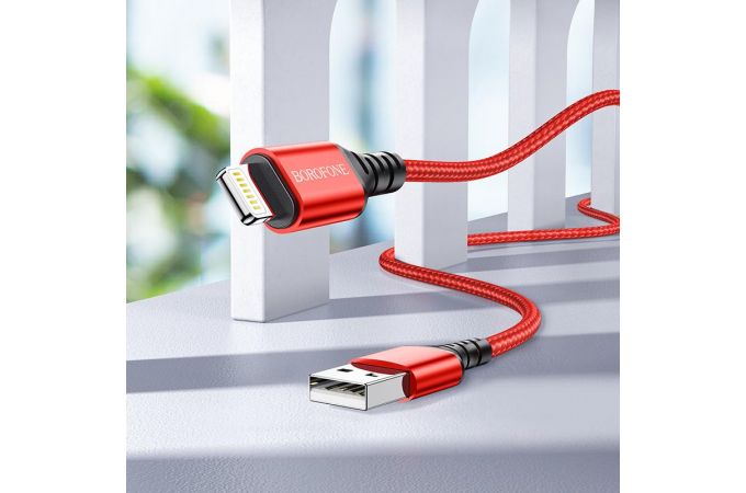 Кабель USB - Lightning BOROFONE BX54, 2,4A (черный) 1м (в оплетке)
